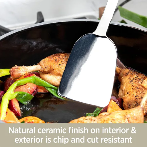 Vista 3 de All-Clad FUSIONTEC - Olla para sopa de cerámica natural con núcleo de acero, 4 cuartos de galón, ónix
