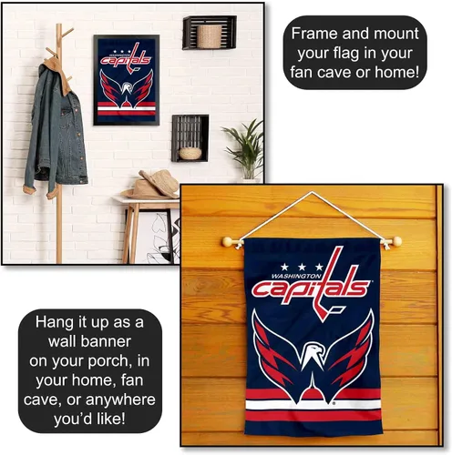 Vista 5 de Bandera de jardín de doble cara de Washington Capitals