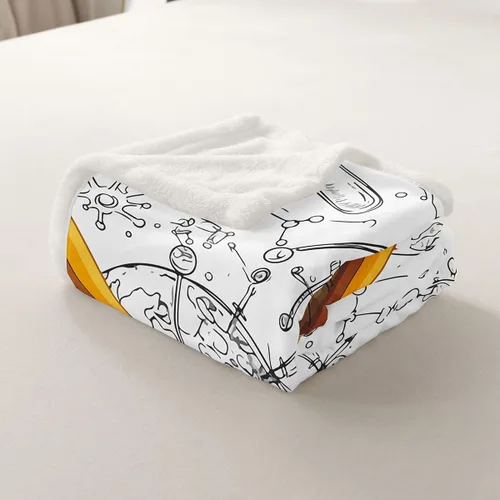 Vista 5 de Erosebridal Manta de forro polar de ecuación química para niños y niños, manta de estudiantes de ciencias, tubo de ensayo, microscopio,