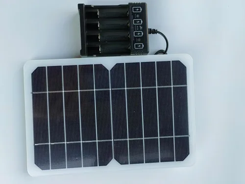 Vista 6 de HUI YINGC Cargador de energía solar con panel solar portátil de 5 vatios para baterías recargables de 1.2 V AA y AAA para el hogar, con panel solar