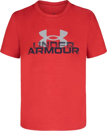 Vista 10 de Under Armour Boys' Short Sleeve Wordmark Graphic T-Shirt, Relaxed Fit Black Tech Wordmark
