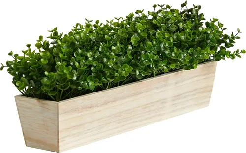 Vista 3 de Planta artificial de eucalipto de 19 pulgadas en maceta decorativa