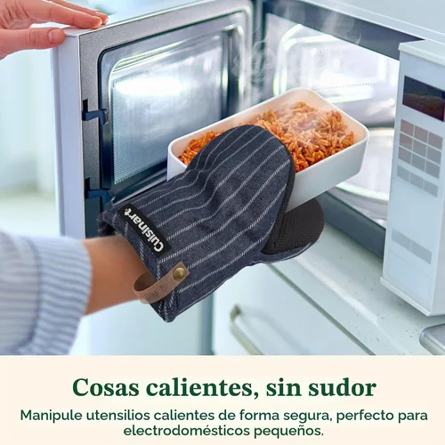 Vista 2 de Cuisinart Heritage - Mini guantes para horno, 2 unidades, neopreno Denim Pinstripe