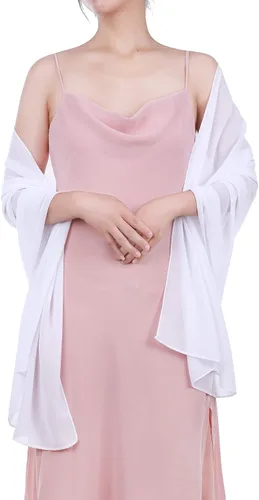 Vista 5 de WILLBOND Chal de gasa para mujer, bufanda de gasa suave para noche, bufanda de gasa, bufanda de satén para vestidos de noche