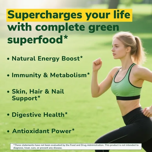 Vista 3 de Vitalibre Moringa 1,010 mg, potencia máxima, superalimento verde completo, rico en antioxidantes, sin gluten ni cafeína, sin OMG, energía, inmune