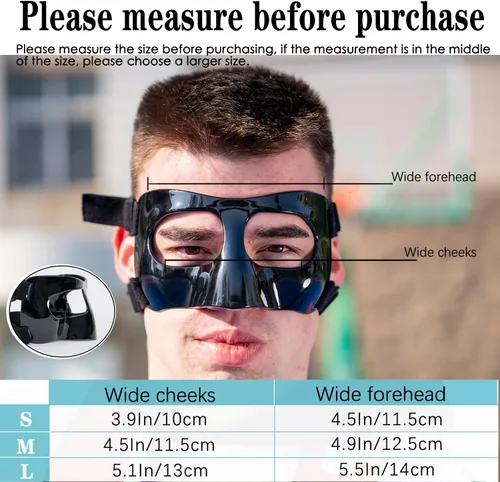 Vista 2 de Protector de nariz para nariz rota, máscara facial deportiva, protector de nariz ajustable con acolchado de espuma para béisbol, softbol