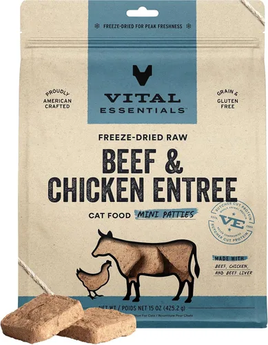 Vista 10 de Vital Essentials Alimento crudo liofilizado para gatos, mini empanadas de conejo, 8 onzas Soft, Complete Meal or Topper, Rehydrate, Made with 99%