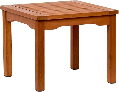 Vista 4 de Amazonia Mesa auxiliar cuadrada y duradera Roma Madera de eucalipto Ideal para exteriores e interiores