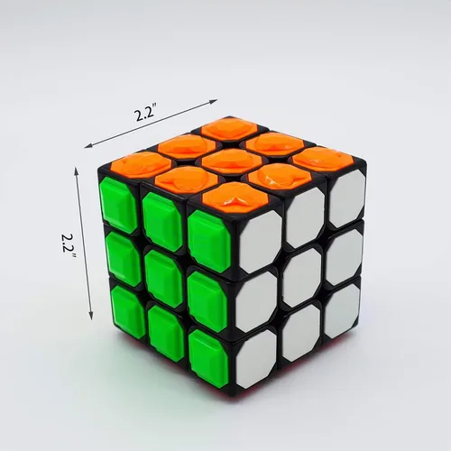 Vista 2 de Cubo Mágico 3X3x3 Táctil Cubo para Ciego 3D Grabado Braille Huella Digital Speed Cube