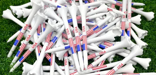 Vista 4 de NorthPointe USA American Flag 3 ¼” Plastic Golf Tees - 100 Patriotic Golf Tees Plastic in Bulk