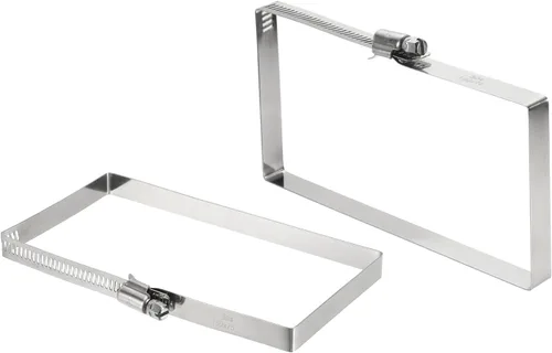 Vista 9 de uxcell 2 abrazaderas de manguera rectangulares de acero inoxidable 304, ajustables de 2 x 2 pulgadas, abrazaderas de tubo de conducto de engranaje