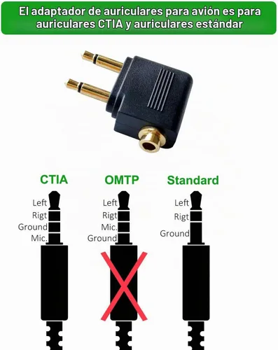 Vista 6 de Posdou Adaptador doble de auriculares de avión macho a 0.138 in hembra chapado en oro (paquete de 2)