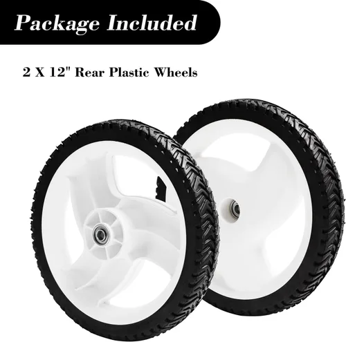 Vista 5 de Cluparis Ruedas traseras para cortacésped 105-1816 (paquete de 2), repuesto de 12 pulgadas para Toro Recycler 205-268 20012 20016 20019, ruedas