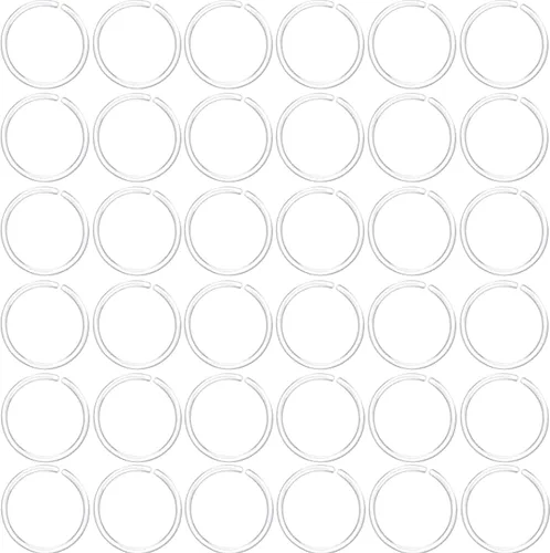 Vista 8 de 100 piezas antialérgicas de plástico unisex de 0.71 oz (20 g), retenedores de agujero de aro y anillos de nariz transparentes para orejas sensibles