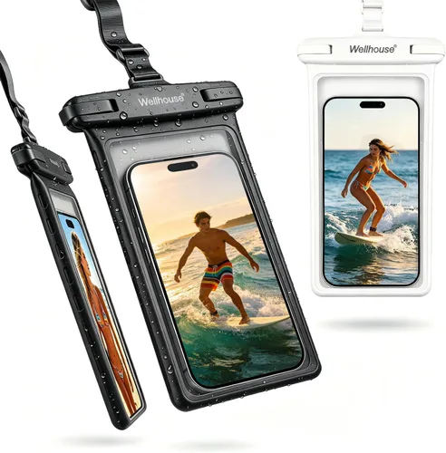 Vista 15 de wellhouse Funda impermeable para teléfono, estuche impermeable para iPhone 16 15 14 13 12 Pro Max XS Samsung, bolsa seca para celular IPX8 3D
