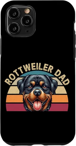 Vista 27 de Rottweiler Dad Rottie Father Dog Parent Father's Day Retro Case for iPhone 16