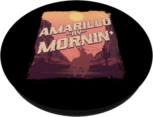 Vista 2 de Western Cowboy Amarillo By Mornin Folk Country Music PopSockets Adhesive PopGrip