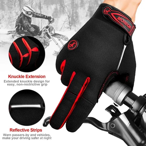 Vista 5 de BIKINGMOREOK - Guantes de ciclismo para bicicleta de montaña, para hombre y mujer, permite el uso de pantallas táctiles, con acolchado de gel
