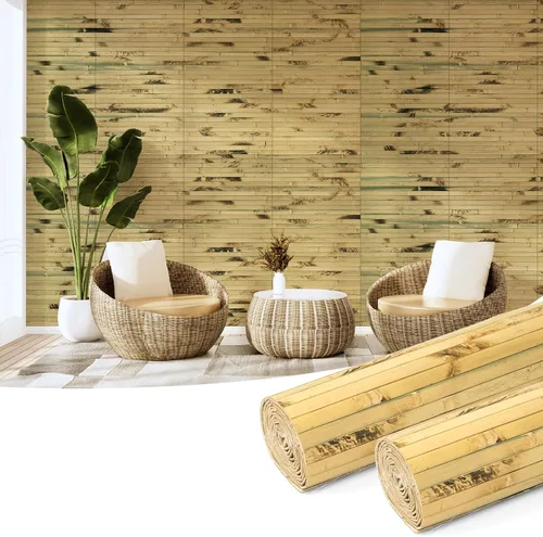 Vista 16 de Art3d - Panel de bambú natural para decoración de pared interior, panel de revestimiento de poste, techo, muebles, gabinete, oficina, 12 x 96