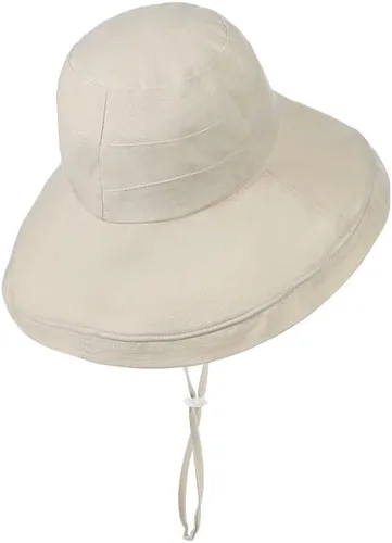 Vista 4 de Sombrero de ala ancha para mujer, para pesca, plegable, UPF 50+, protección solar UV, gorra de playa, gorra de verano con borde con alambre