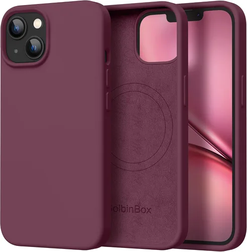 Vista 102 de GolbinBox Funda magnética para iPhone 17, compatible con MagSafe, cubierta de silicona integrada para control de cámara, funda de silicona líquida a
