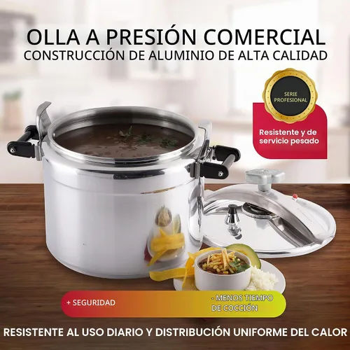 Vista 7 de Universal Olla a presión de aluminio grande de 15.8 cuartos de galón para uso profesional, grado comercial, 1 válvula de seguridad, asas reforzadas