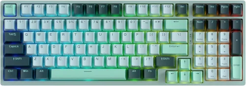 Vista 7 de LTC Nimbleback NB981 - Teclado mecánico inalámbrico al 95%, 2.4G/BT/USB-C con cable RGB 98 teclas, amortiguador de 3 capas, PCB de intercambio
