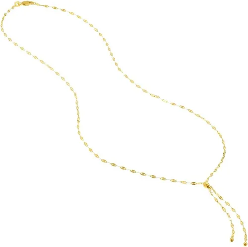 Vista 3 de Collar Forzentina Y Lariat martillado de oro amarillo de 14 quilates, joyería de 18 pulgadas, regalos para mujer, Yellow Gold, No es una piedra