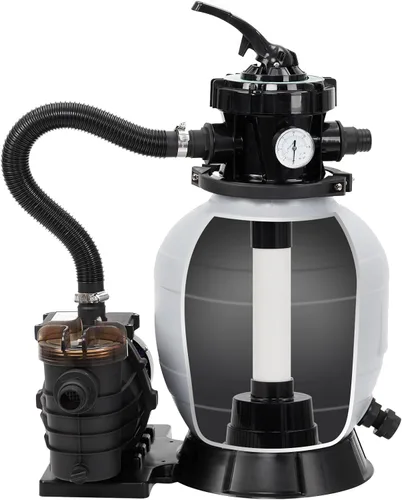 Vista 4 de Bomba de filtro de arena de 13 pulgadas, filtro de arena de piscina de 3434 GPH de 3/4 HP para piscinas sobre el suelo y enterradas de hasta 8500