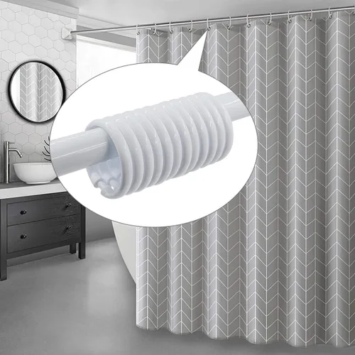 Vista 7 de Juego de 24 anillos para cortina de baño para regadera de plástico, aros, ganchos de baño, cortina, barra de ducha