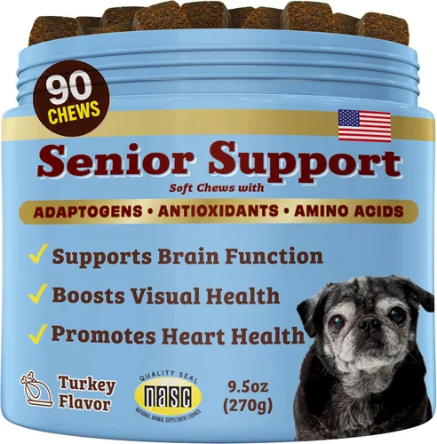 Vista 8 de Natural Dog Company Aceite de pescado Omega 3 para perros mayores - Suplemento para la movilidad, piel, pelaje, corazón y cerebro, con cúrcuma