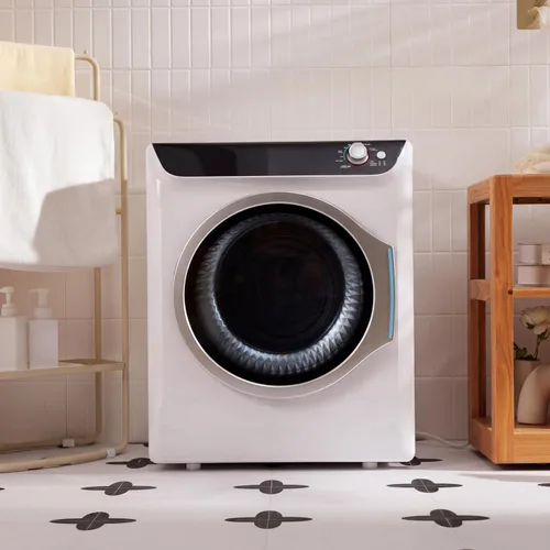 Vista 4 de Auertech Secadoras portátiles para lavandería, secadora de ropa de 2.6 pies cúbicos con bañera de acero inoxidable, secadora eléctrica con perilla