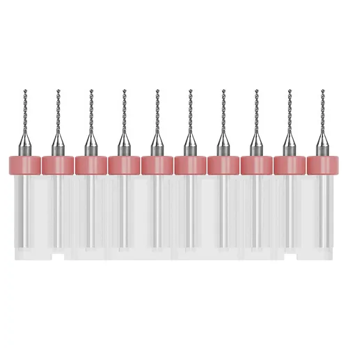 Vista 7 de Juego de 10 brocas para PCB, vástago de 1/8 "0.01 in Micro Twist Bit Carburo de flauta espiral para placa de circuito de impresión Piedra Dremel