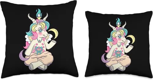 Vista 3 de Baby Baphomet Kawaii Pastel Goth Kawaii Pastel Goth Cute espeluznante Pentacle Baphomet - Almohada de cabra, 16 x 16 pulgadas, multicolor