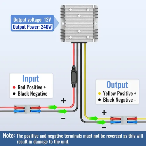 Vista 5 de Kzreect - Convertidor de 12 V, 20 A, 240 W, CC a CC, reductor de voltaje de 17-55 V a 12 V