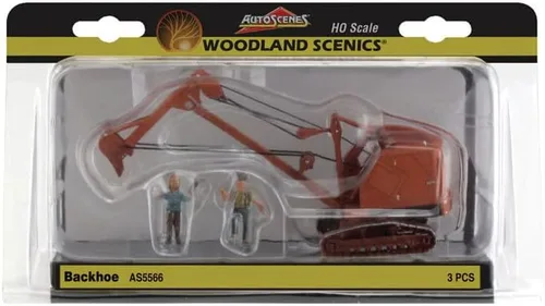 Vista 2 de Retroexcavadora HO Autoscene w/Figuras Woodland Scenics