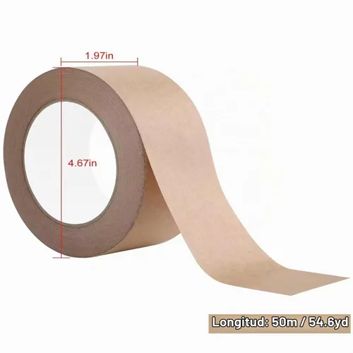 Vista 3 de WANBAO 1 Rollo de Cinta de Papel Kraft Marrón 2 Pulgadas x 55 Yardas para Cajas de Embalaje, Sellado de Cajas de Cartón, Uso de Embalaje