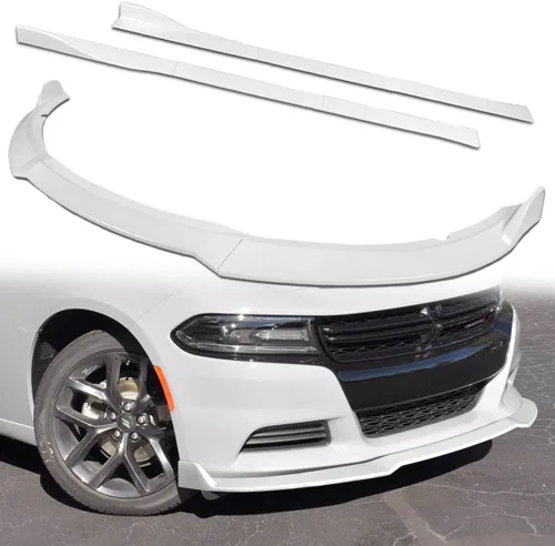 Vista 9 de Q1-TECH, 9 piezas de difusor de parachoques delantero y falda lateral compatible con Dodge Charger SE/RT/SXT/GT Base Trim 2015-2023, parachoques