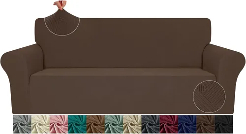 Vista 8 de JIVINE - Funda para sofá biplaza, 1 pieza elástica para sofá de 2 cojines, protector de muebles con parte inferior elástica para niños y mascotas