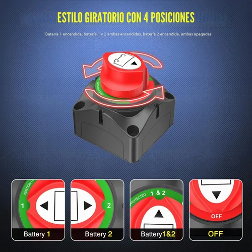 Vista 6 de Nilight - Interruptor de batería 1-2-Ambos-apagado, interruptores de corte maestro de desconexión de 12V-48V para lancha, automóvil, caravana 1