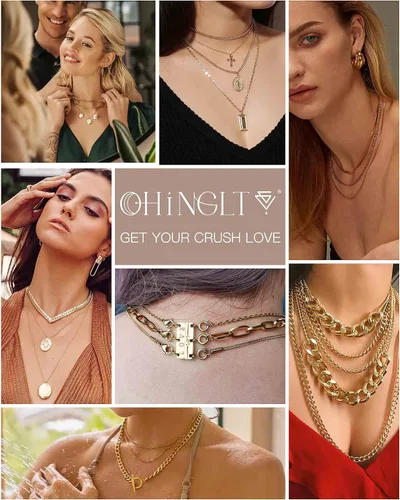 Vista 6 de OHINGLT Cierre de collar en capas de oro y plata de 18 quilates separador para capas, múltiples cierres de joyería y cierres para mujer