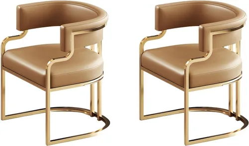 Vista 9 de Sillas de comedor de cocina para interiores, silla lateral tapizada para el hogar, silla con brazo de respaldo bajo, silla de comedor con piel