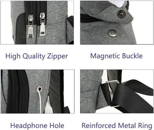 Vista 5 de Mochila tipo bandolera bandolera bandolera para el pecho, bolsa de hombro, pequeña mochila casual para mujeres y hombres, senderismo