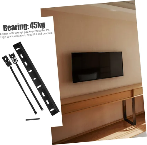 Vista 7 de 1 juego de soporte de pared para TV sin tachuelas para 32 televisores de pantalla plana, instalación sin taladro, soporte resistente para paneles
