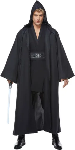 Vista 2 de Traje de adulto para disfraz Jedi, uniforme de Anakin (sin zapatos ni espada), versión negra