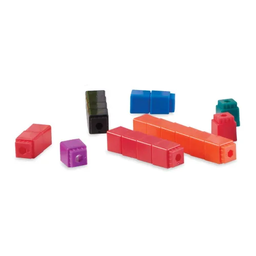Vista 3 de hand2mind UniLink - Cubos entrelazados para enlazar matemáticas, cubos de plástico, clasificación de colores, cubos de conexión, manipuladores