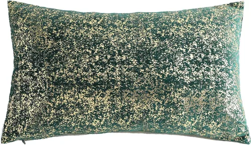 Vista 19 de Deeprove Funda de almohada oblonga de 12 x 20 pulgadas, estampado metálico de ambos lados con lámina dorada brillante, decoración de terciopelo Beige