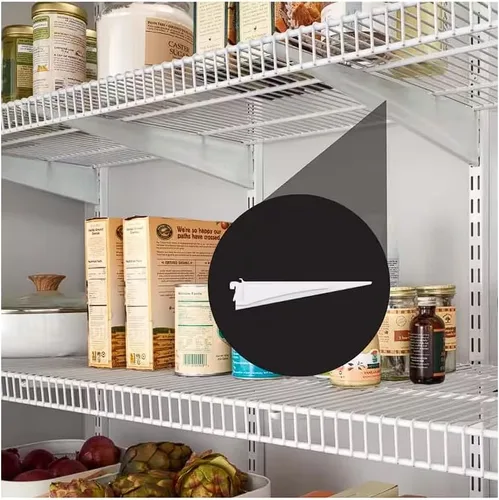 Vista 5 de ClosetMaid 2853 ShelfTrack Soporte de estante con bloqueo de 12 pulgadas, color blanco, cantidad 6