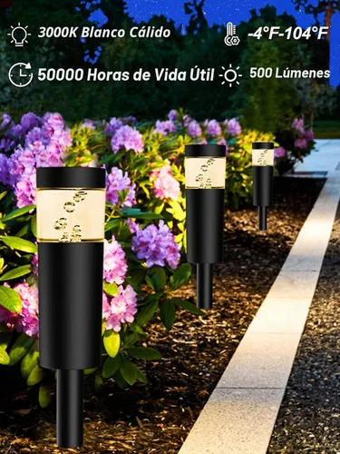 Vista 2 de Luces de Sendero Paisajístico de Bajo Voltaje de 5W con Conectores 12V Iluminación Paisajística Exterior Luces LED de Poste de Sendero Cableadas