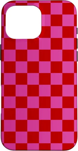 Vista 19 de Red Pink Checkered Checked Pattern Check Design #019 Case for iPhone 17